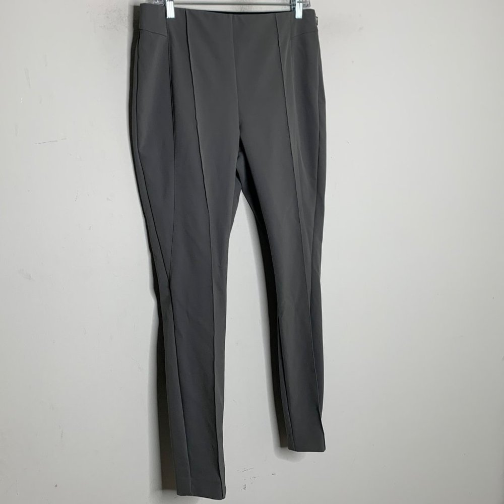 Lafayette 148 Gramercy Slim Pintuck Pants Gray Straight Leg Dresspants Size 8 - Picture 3 of 6